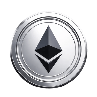 Grafika monety Ethereum (ETH) sprawiająca wrażenie unoszenia się w powietrzu